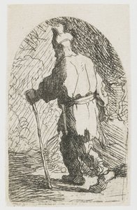 Flykten till Egypten: en skiss: Sankt Josef av Rembrandt van Rijn