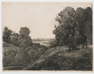 Flygningen till Egypten: ändrad skylt från Seghers av Rembrandt van Rijn