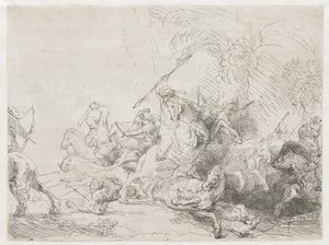 Den stora lejonjakten av Rembrandt van Rijn