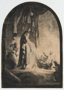 Lazarus höjning: den större plattan av Rembrandt van Rijn