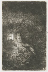 Resten av resan till Egypten: ett nattstycke av Rembrandt van Rijn