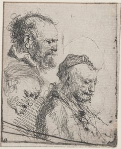 Tre studier av äldre mäns huvuden av Rembrandt van Rijn