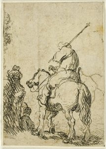 Turbansoldat till häst av Rembrandt van Rijn