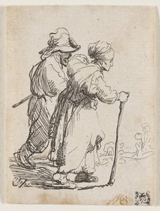 Två luffare, en man och en kvinna av Rembrandt van Rijn