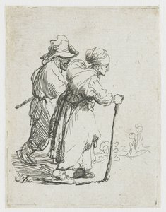 Två luffare, en man och en kvinna av Rembrandt van Rijn