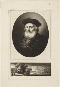 Gammal man med toque av Rembrandt van Rijn