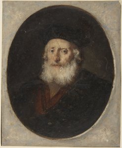 Gammal man med toque av Rembrandt van Rijn