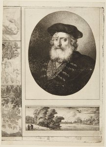 Gammal man med toque av Rembrandt van Rijn