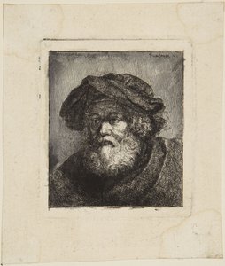 Gammal man med mössa av Rembrandt van Rijn