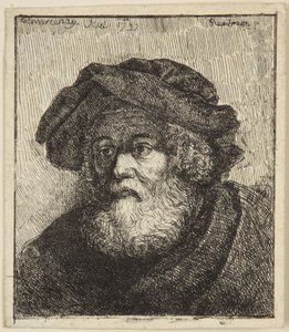 Gammal man med mössa av Rembrandt van Rijn