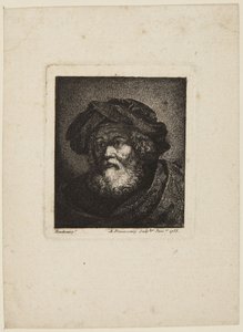Gammal man med mössa av Rembrandt van Rijn
