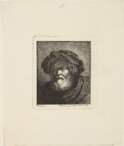 Gammal man med mössa av Rembrandt van Rijn