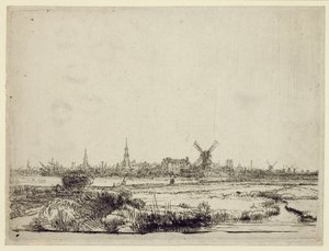 Utsikt över Amsterdam, ca 1640 av Rembrandt van Rijn
