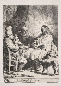 Middagen i Emmaus (liten skiva) av Rembrandt van Rijn