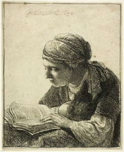 Kvinna som läser av Rembrandt van Rijn