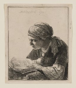 Kvinna som läser av Rembrandt van Rijn