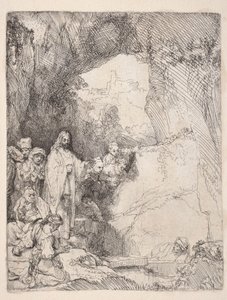 Lazarus återuppväckelse (liten tavla) av Rembrandt van Rijn