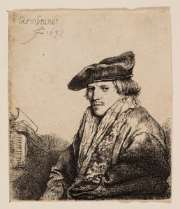Ung man i sammetsmössa (Petrus Sylvius?) av Rembrandt van Rijn