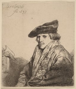 Ung man med sammetmössa (Petrus Sylvius) av Rembrandt van Rijn
