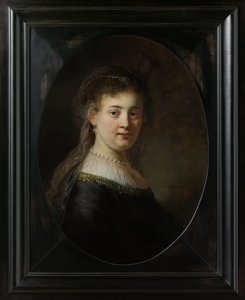 Ung kvinna i fantasidräkt, 1633 av Rembrandt van Rijn