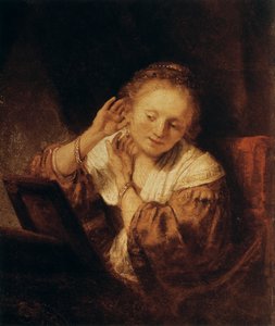 Ung kvinna med örhängen, 1657 av Rembrandt van Rijn