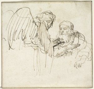 Zacharias och ängeln, ca 1635 av Rembrandt van Rijn