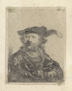 Självporträtt med plymad sammetsbasker Recueil de quatre-vingt-cinq estampes originales (serietitel) av Rembrandt van Rijn