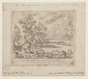 Landskap med Tobias och ängeln, ca 1609 (etsning) av Remigio Cantagallina