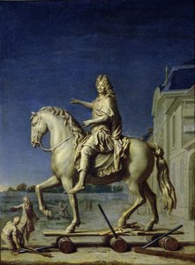 Transport av ryttarstatyn av Ludvig XIV till Place Vendome 1699, efter 1669