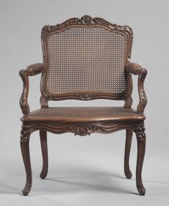 Fåtölj, ca 1740 (snidat trä, käpp) av René Cresson