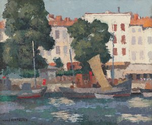 Le Quai des Dames (olja på hessian)