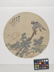 Flower And Bird (bläck och färger på papper) av Ren Yi (1840 96)