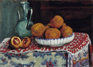 Stilleben vid kannan Målning av Rene Seyssaud (1867-1952) 1909 Obligatoriskt omnämnande: Collection fondation regards de Provence, Marseille