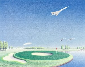 Circle, 2000, teckning med färgpenna på papper av Rene Boin