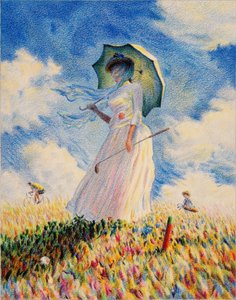 MONET-Golf, 2019, teckning med färgpenna på papper