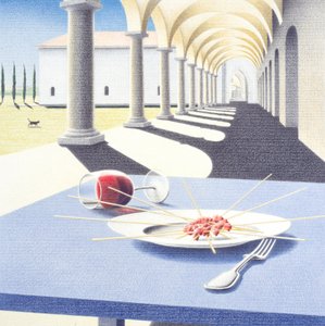 Pasta, 2005 , Teckning med färgpenna på papper
