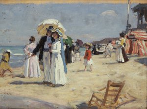 Par på stranden i Cabourg (olja på duk)