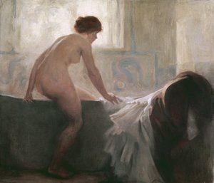 Kvinna som badar
