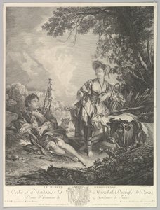 Le Berger Recompensé The Rewarded Shepherd, 1700-talet. av Rene Gaillard