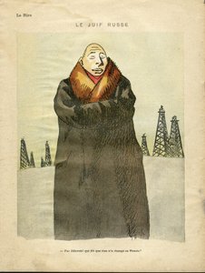 Illustration av Hermann-Paul (1864-1940) i Le Lire, ca. 1935 - Den ryske juden - antisemitism, petroleum - jude av Rene George Hermann Paul