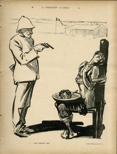 Illustration av Hermann-Paul (1864-1940) i Le Rire, 04/03/05 - La civilization au congo - Kolonisering kolonialism kolonier, Kongo, Antikolonialism - Svart