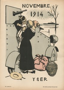 Krigskalender (1:a året ? augusti 1914-juli 1915) (träsnitt i färg)