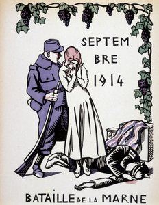 September 1914: Slaget vid Marne - teckning av Herman Paul, i "" Krigskalender"" utg. 1916