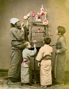 Ballongsäljare. c1875 av Renjo Shimooka