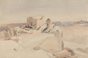 Toppen av berget Sinai eller Jebel Musa, 1840 (wc, grafit och kroppsfärg på beige vävt papper)