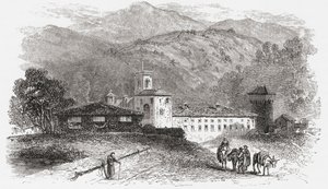 Klostret i Vallombrosa, Florens, Italien i slutet av 1800-talet. Från Italian Pictures av Rev. Samuel Manning, publicerad ca 1890. av Reverend Samuel Manning