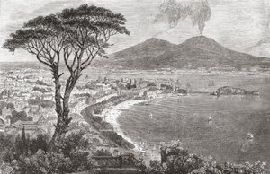 Neapel och Vesuvius, Italien i slutet av 1800-talet. Från Italian Pictures av Rev. Samuel Manning, publicerad ca 1890. av Reverend Samuel Manning