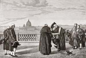 På Pincian Hill, Rom, Italien, med S:t Peterskyrkan i bakgrunden i slutet av 1800-talet. Från Italian Pictures av Rev. Samuel Manning, publicerad ca 1890. av Reverend Samuel Manning