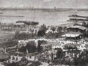 Offentliga trädgårdar och vägar i Livorno, även känt som Leghorn, Toscana, Italien i slutet av 1800-talet. Från Italian Pictures av Rev. Samuel Manning, publicerad ca 1890. av Reverend Samuel Manning