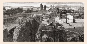 Rester av Bibliotheca i Caesarernas palats, Palatinkullen, Rom, Italien i slutet av 1800-talet. Från Italian Pictures av Rev. Samuel Manning, utgiven ca 1890. av Reverend Samuel Manning